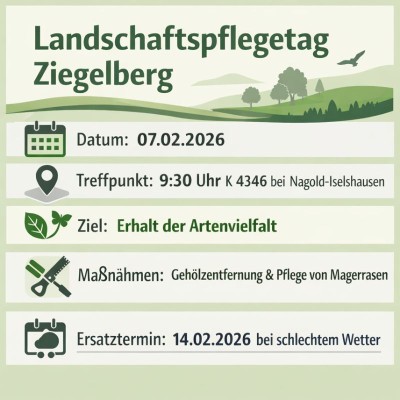 Landschaftspflegetag am Ziegelberg stärkt Artenvielfalt bei Nagold